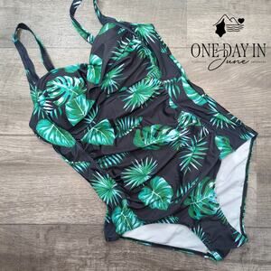 Adisputent Twist Front Tummy Control One Piece Swimsuit Size XL